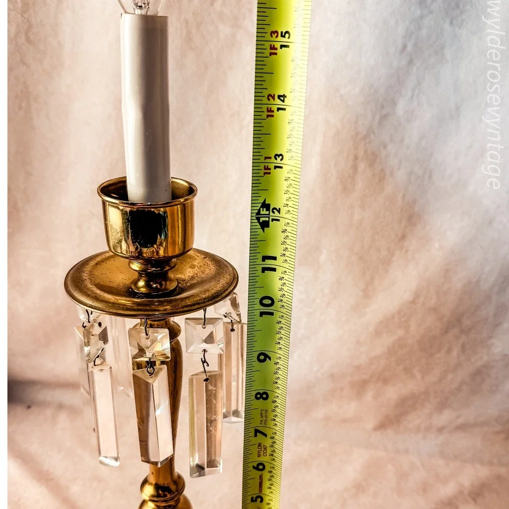 Brass and Crystal Prism Lamp